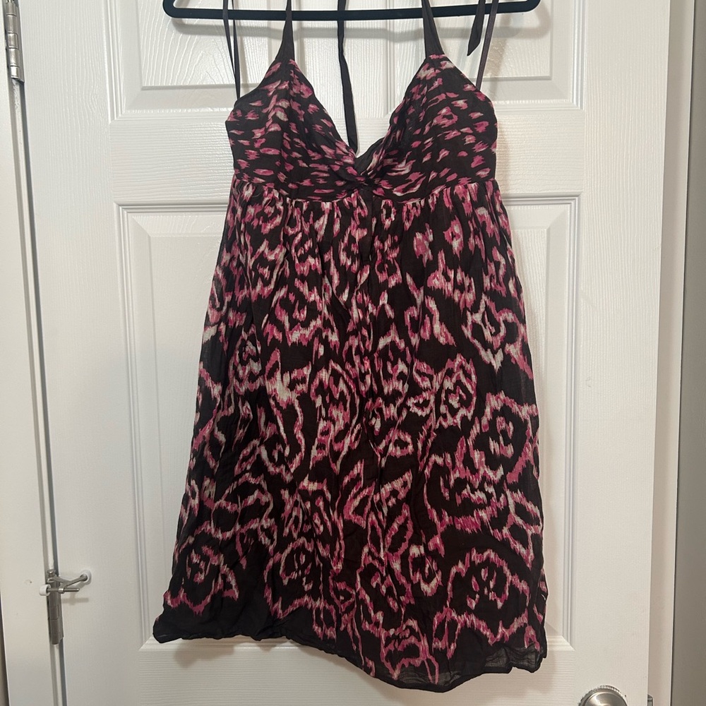 Pink and Black Patterned Dress
